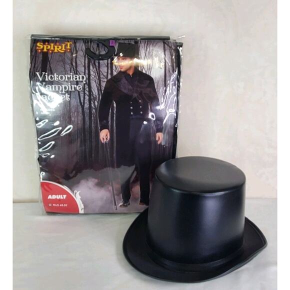 Spirit Halloween Gothic Victorian Vampire Jacket Men XXL 48-50 + Top Hat Costume - Picture 1 of 8